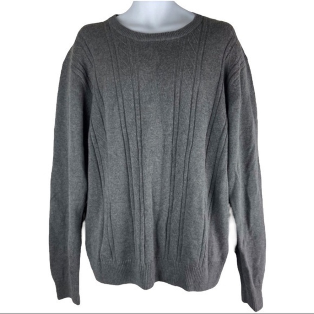 Falls Creek Mens‎ Sweater Gray Light Knit Top Size XL